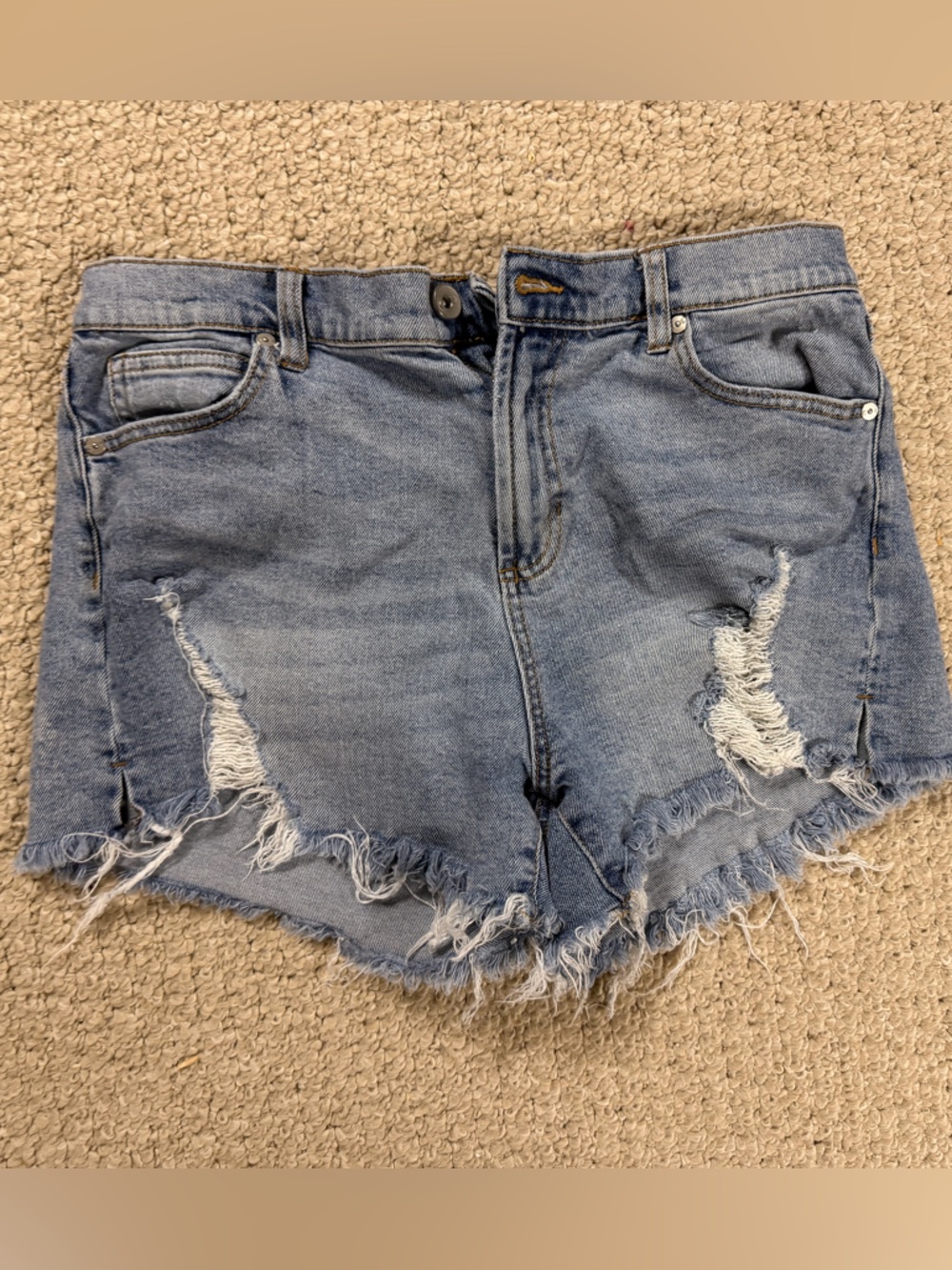 Kendall & Kylie Light Blue Distressed Denim Cutoff Shorts